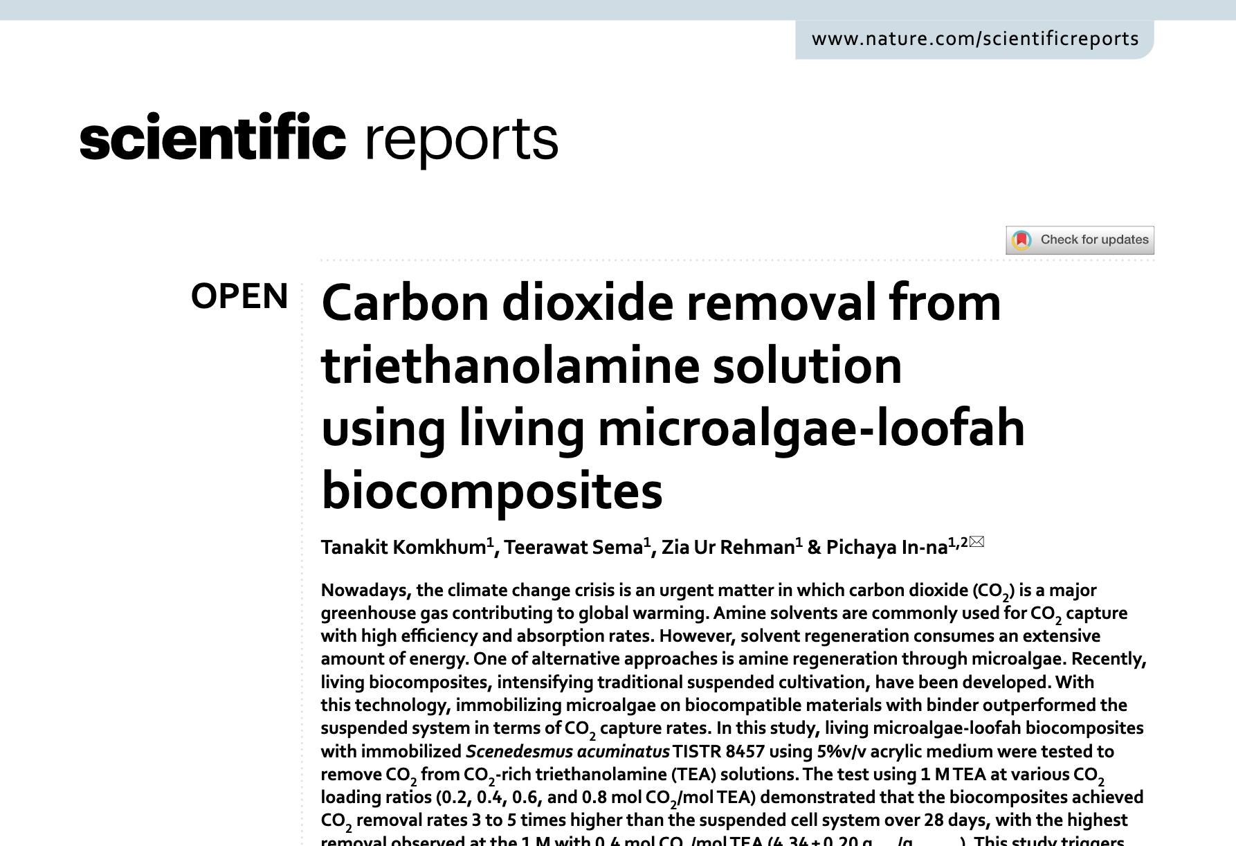 Just Published: A New Approach to Carbon Dioxide Removal